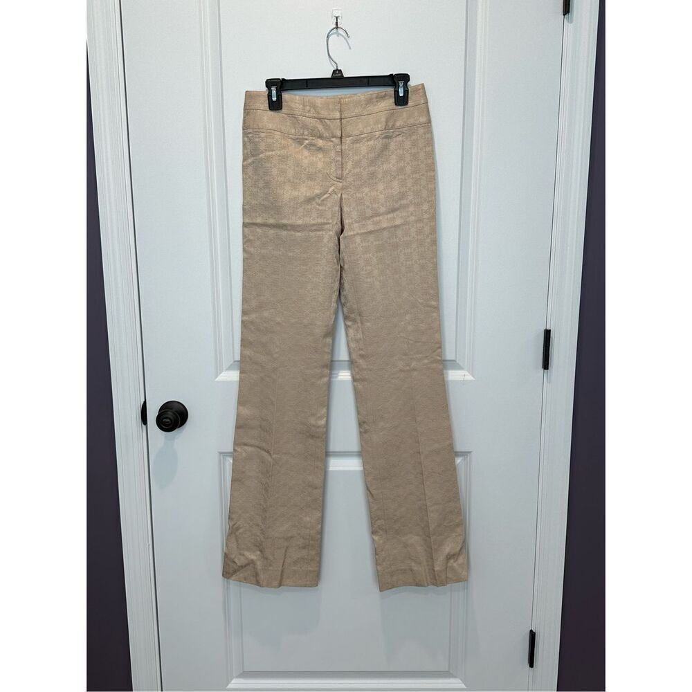 Elie Tahari Tan Medallion Pants Size 4 Long Inseam Tall